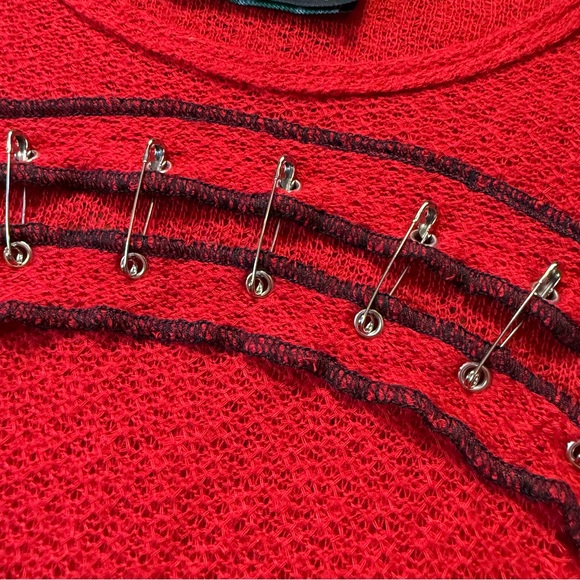 RARE Vintage Y2K Lip Service Goth Punk Safety Pin Top Size Small - Picture 3 of 13